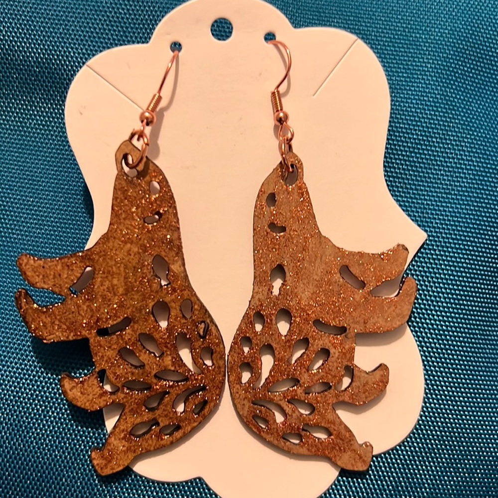 Pola Bear Earrings Handpainted, Nickel Free, Rubber Backs Included